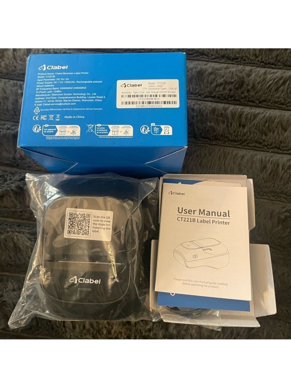 CLABEL Label Maker Machine with Tape, 221B Thermal Bluetooth Label Printer